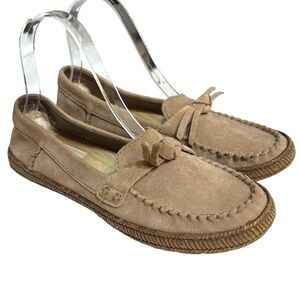 Ugg moccasin loafer Amila tan suede espadrille size 6